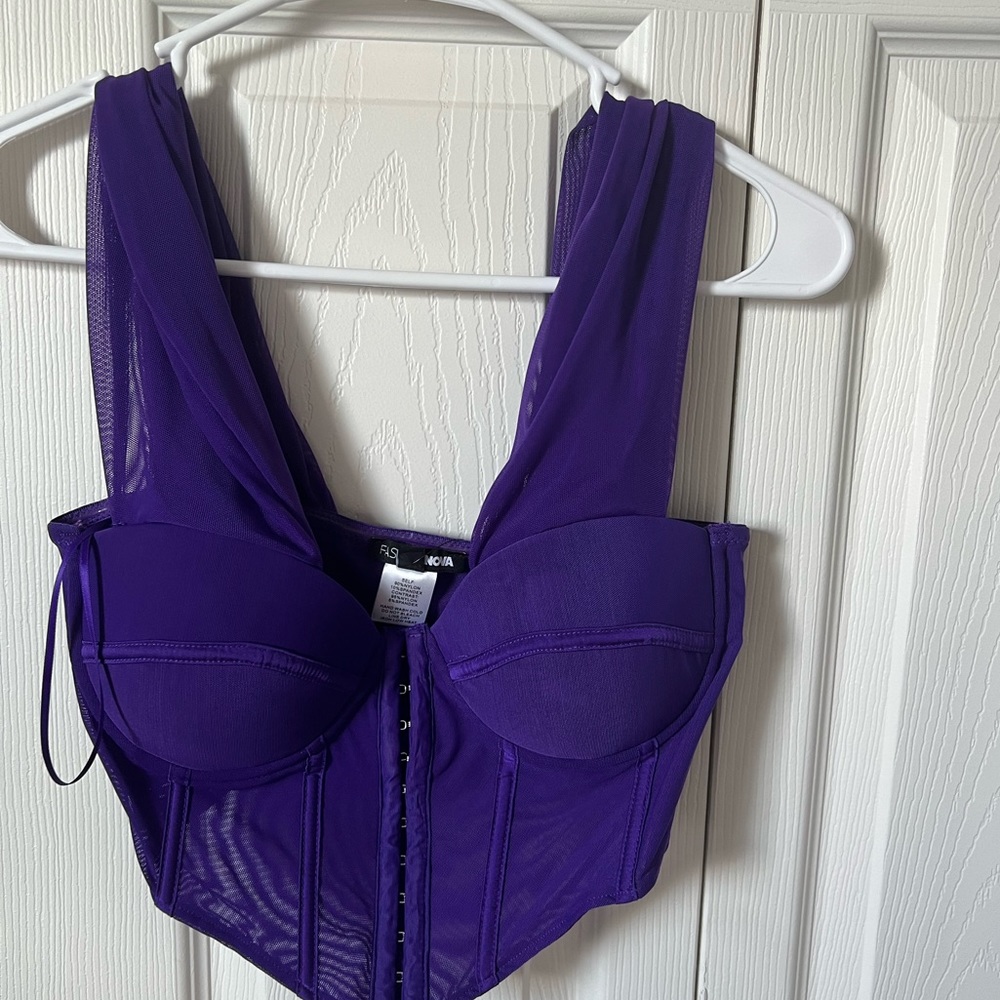FASHIONNOVA TOTALLY BONED MESH CORSET TOP